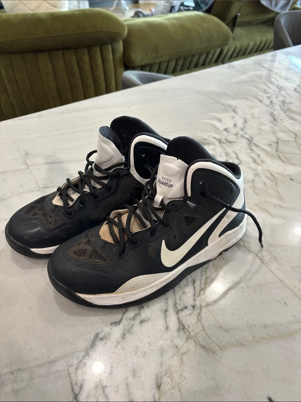 Nike Black and White High-Top Athletic Shoes